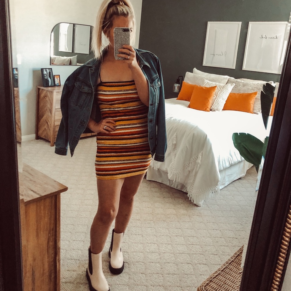 NWT Public Striped Bodycon Mini Dress